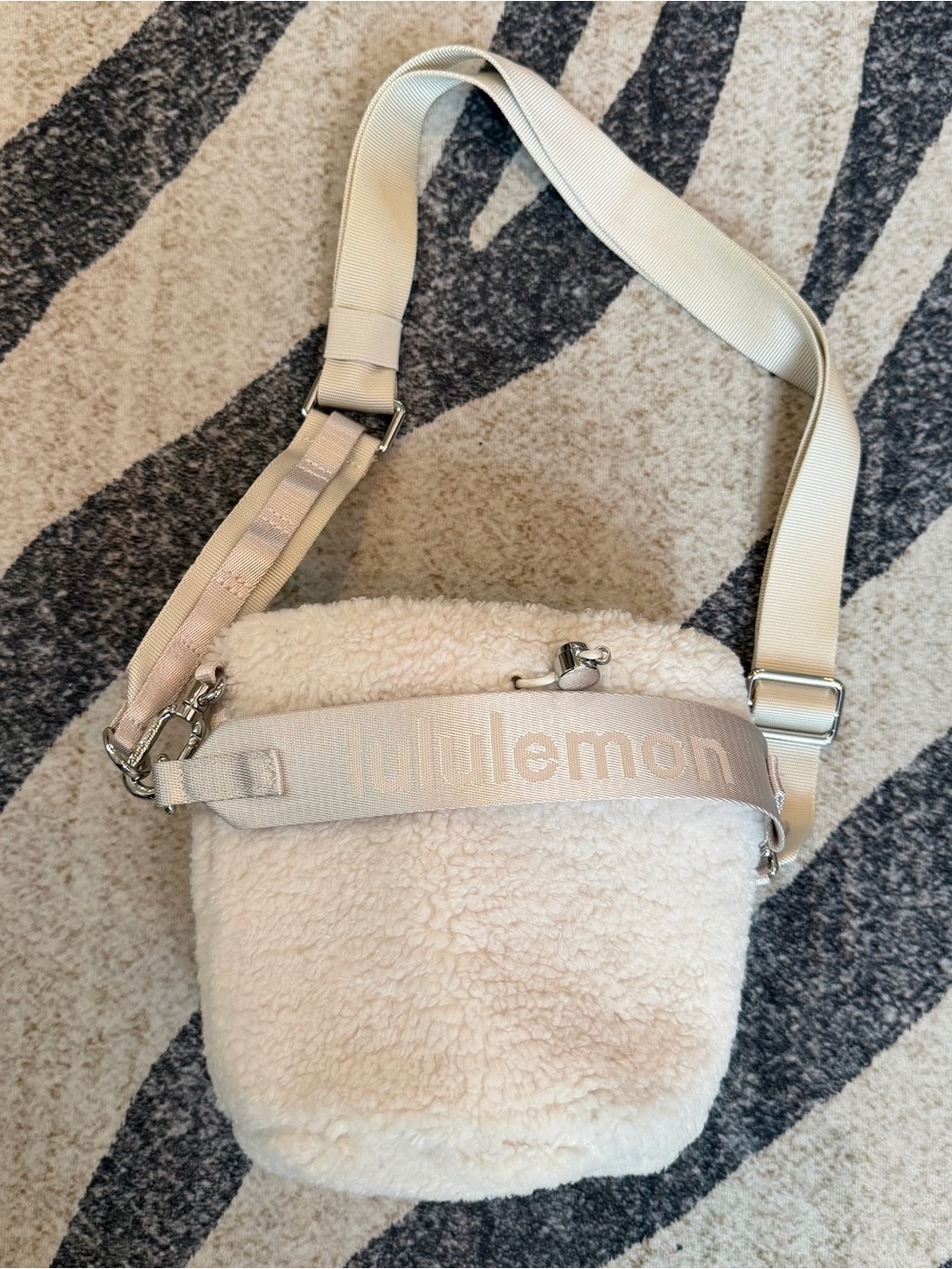 lululemon athletica Cream Sherpa Bucket Crossbody